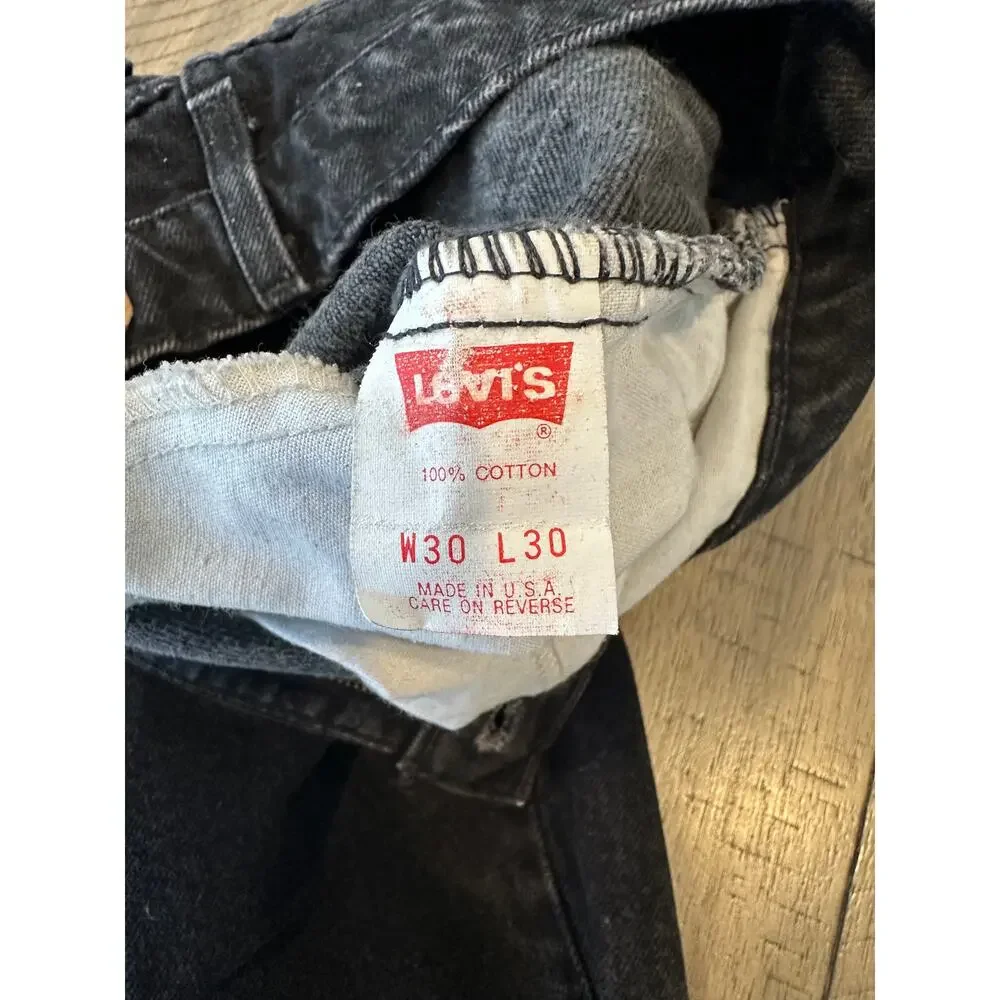 Vintage Levi's 550 Relaxed Fit Men's Size 30x30 Black Denim Tapered Leg USA Made